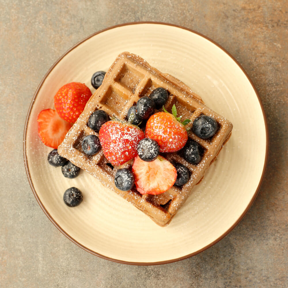 waffles-with-raspberry-blueberry