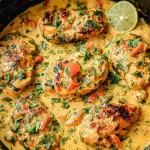 Tender Garlic-Lime Chicken in Creamy Coconut Sauce